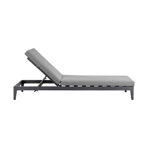 Menorca - Outdoor Patio Adjustable Chaise Lounge Chair - Gray - Premium Chaises from Armen Living - Just $1370! Shop now at brett interiors