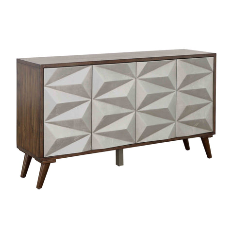 Mt.Rainier - Four Door Credenza - Brown / Silver - Premium Credenzas from Coast2Coast Home - Just $3547.50! Shop now at brett interiors