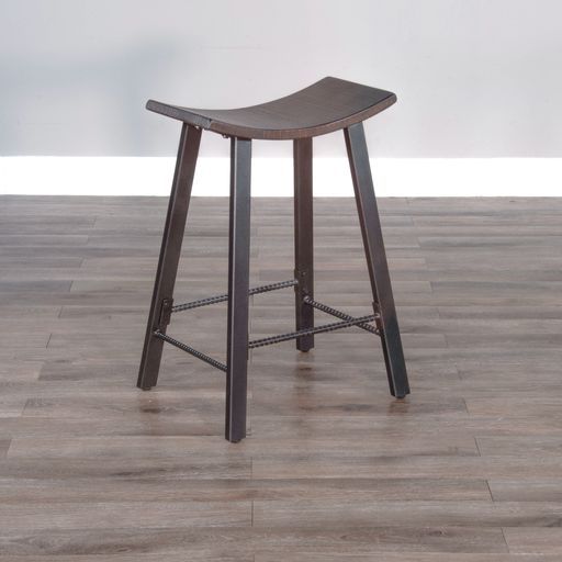 Homestead - 24" Stool With Wood Seat - Dark Brown - Premium Counter Height (24"-27") from Sunny Designs - Just $129! Shop now at brett interiors