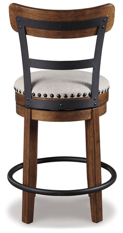 Valebeck - Full Back Swivel Stool - Premium Counter Height (24"-27") from Signature Design by Ashley® - Just $254.10! Shop now at brett interiors