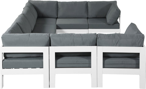 Nizuc - Outdoor Patio Modular Sectional 8 Piece - Grey - Metal - Premium Stationary Sectionals from Meridian Furniture - Just $7300! Shop now at brett interiors