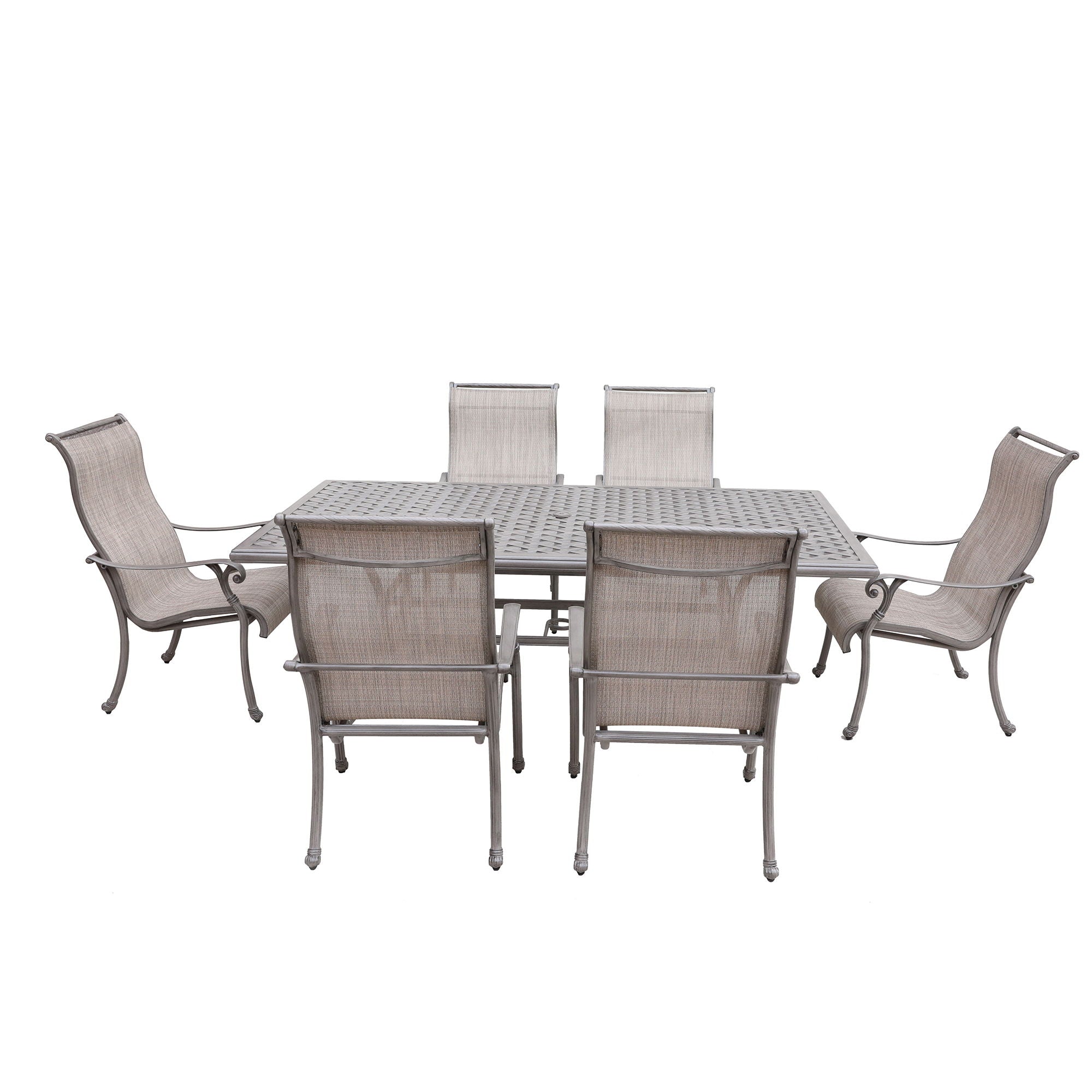 Cast Aluminum Dining Set With Sling Chairs - Premium 5 Piece Outdoor Sets from Gather Craft - Just $2638! Shop now at brett interiors