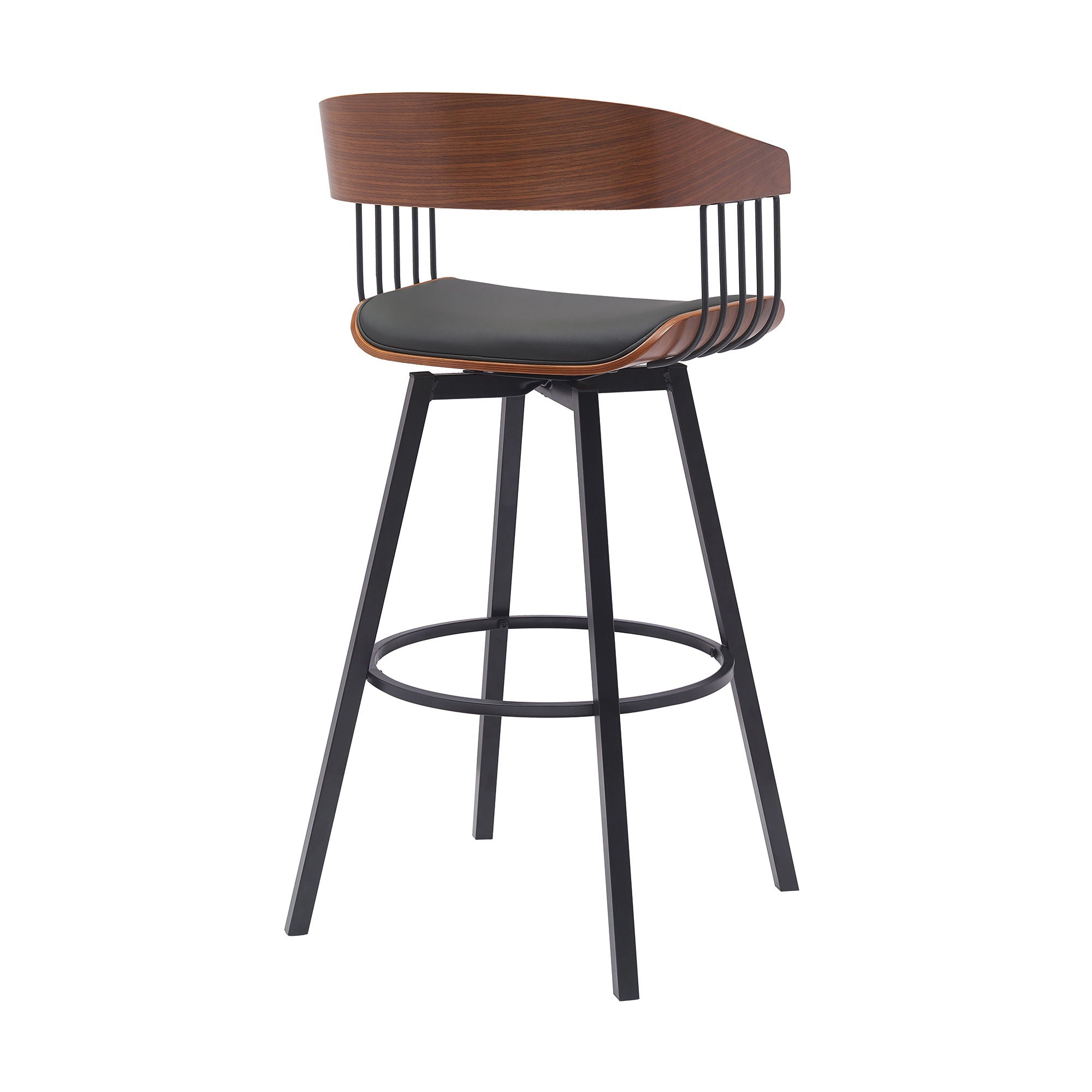 Athena - Swivel Walnut Metal Stool - Premium Counter Height (24"-27") from Armen Living - Just $280! Shop now at brett interiors