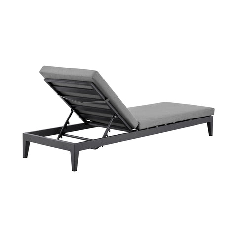 Menorca - Outdoor Patio Adjustable Chaise Lounge Chair - Gray - Premium Chaises from Armen Living - Just $1370! Shop now at brett interiors