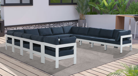 Nizuc - Outdoor Patio Modular Sectional 13 Piece - Navy - Premium Stationary Sectionals from Meridian Furniture - Just $11612.50! Shop now at brett interiors