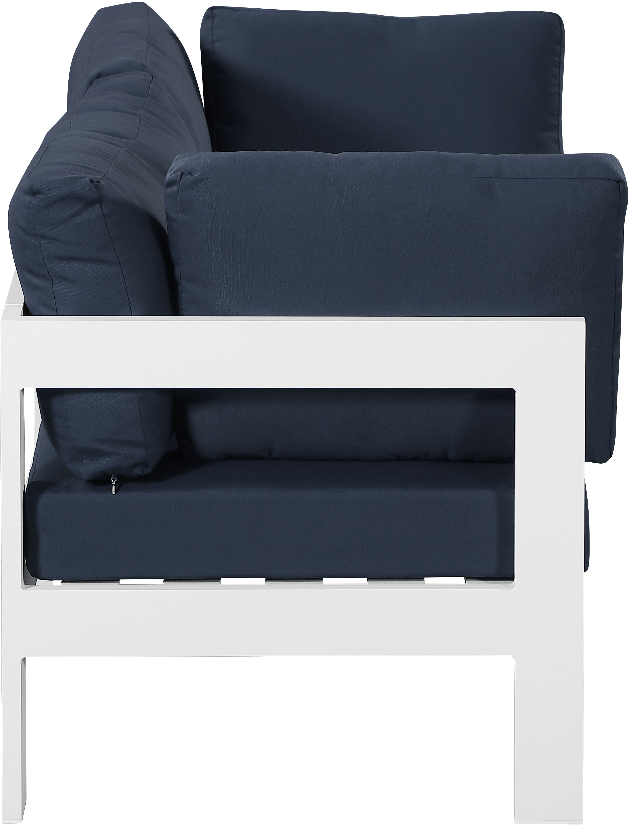 Nizuc - Outdoor Patio Modular Sofa - Navy - Modern & Contemporary - Premium Sofas from Meridian Furniture - Just $1925! Shop now at brett interiors