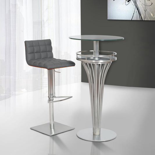 Yukon - Contemporary Bar Table - Gray Frosted - Premium Bar Tables from Armen Living - Just $727.50! Shop now at brett interiors