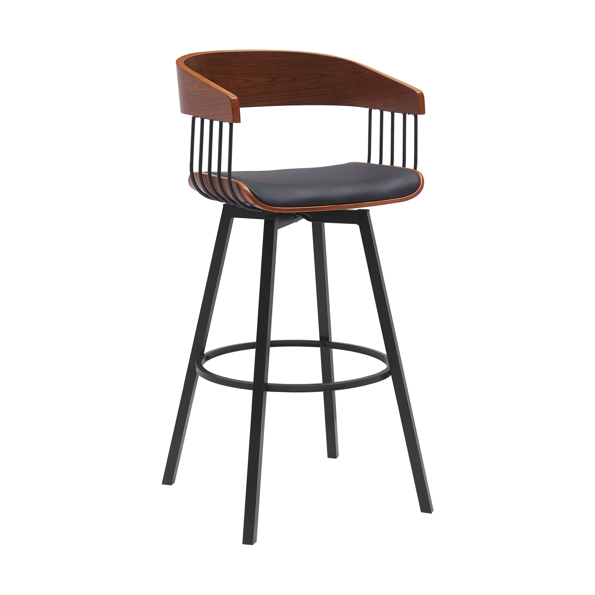 Athena - Swivel Walnut Metal Stool - Premium Counter Height (24"-27") from Armen Living - Just $280! Shop now at brett interiors