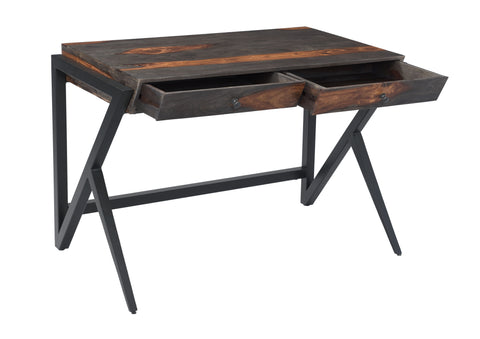 Banner - Two Drawer Writing Desk - Sierra Brown / Black Powder Coat Finish - Premium Writing Desks from Coast2Coast Home - Just $2145! Shop now at brett interiors