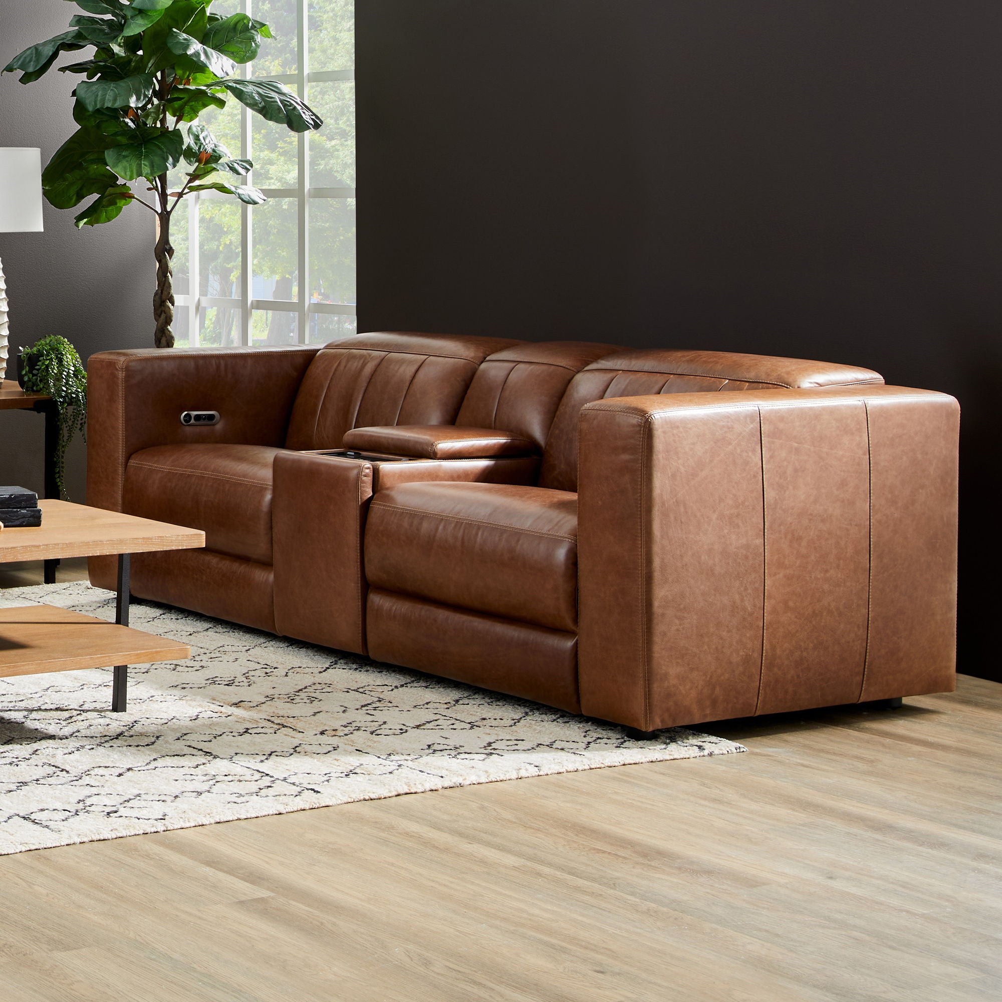 Austin - Power Reclining Loveseat with Console & Power Headrests - Dark Brown - Premium Reclining Loveseats from Flexsteel - Just $4187.50! Shop now at brett interiors