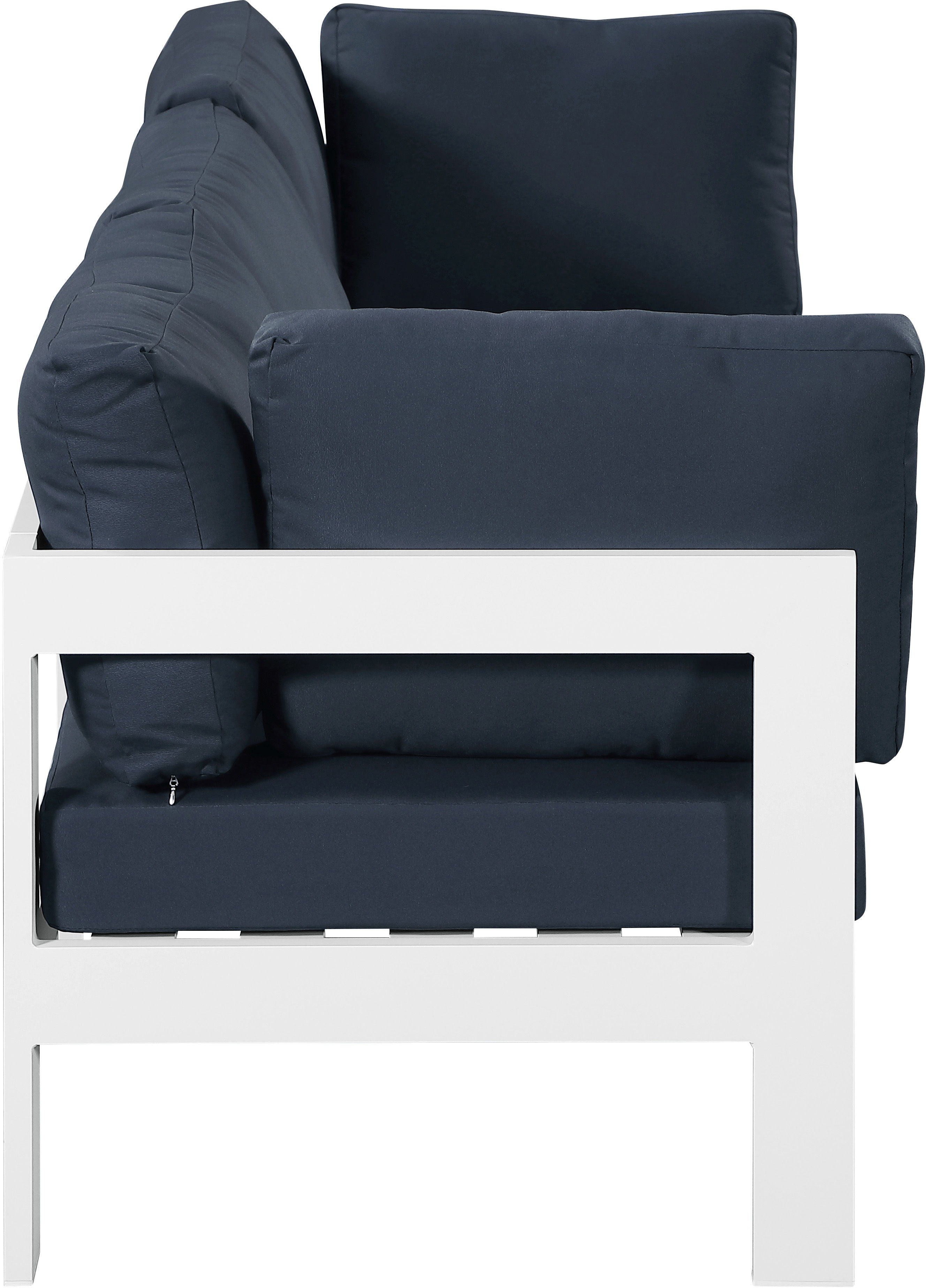 Nizuc - Outdoor Patio Modular Sofa 3 Seats- Navy - Modern & Contemporary - Premium Sofas from Meridian Furniture - Just $2787.50! Shop now at brett interiors