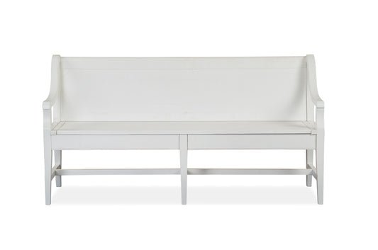 Heron Cove - Bench With Back - Chalk White - Premium Dining Benches from Magnussen Furniture - Just $922.50! Shop now at brett interiors