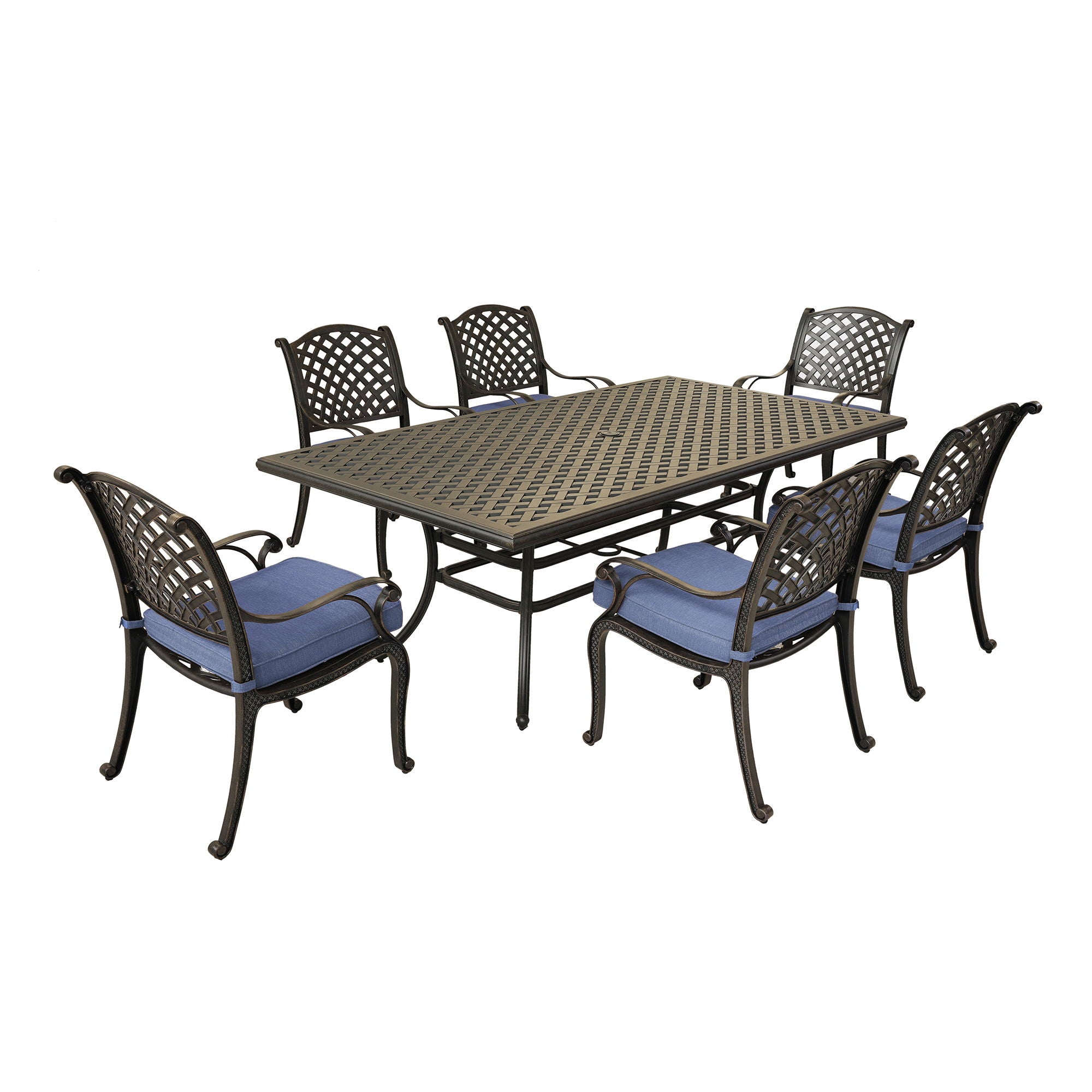 Rectangular 6 Person 85.83" Long Dining Set With Cushions - Premium 7 Piece Outdoor Sets from Gather Craft - Just $3271! Shop now at brett interiors