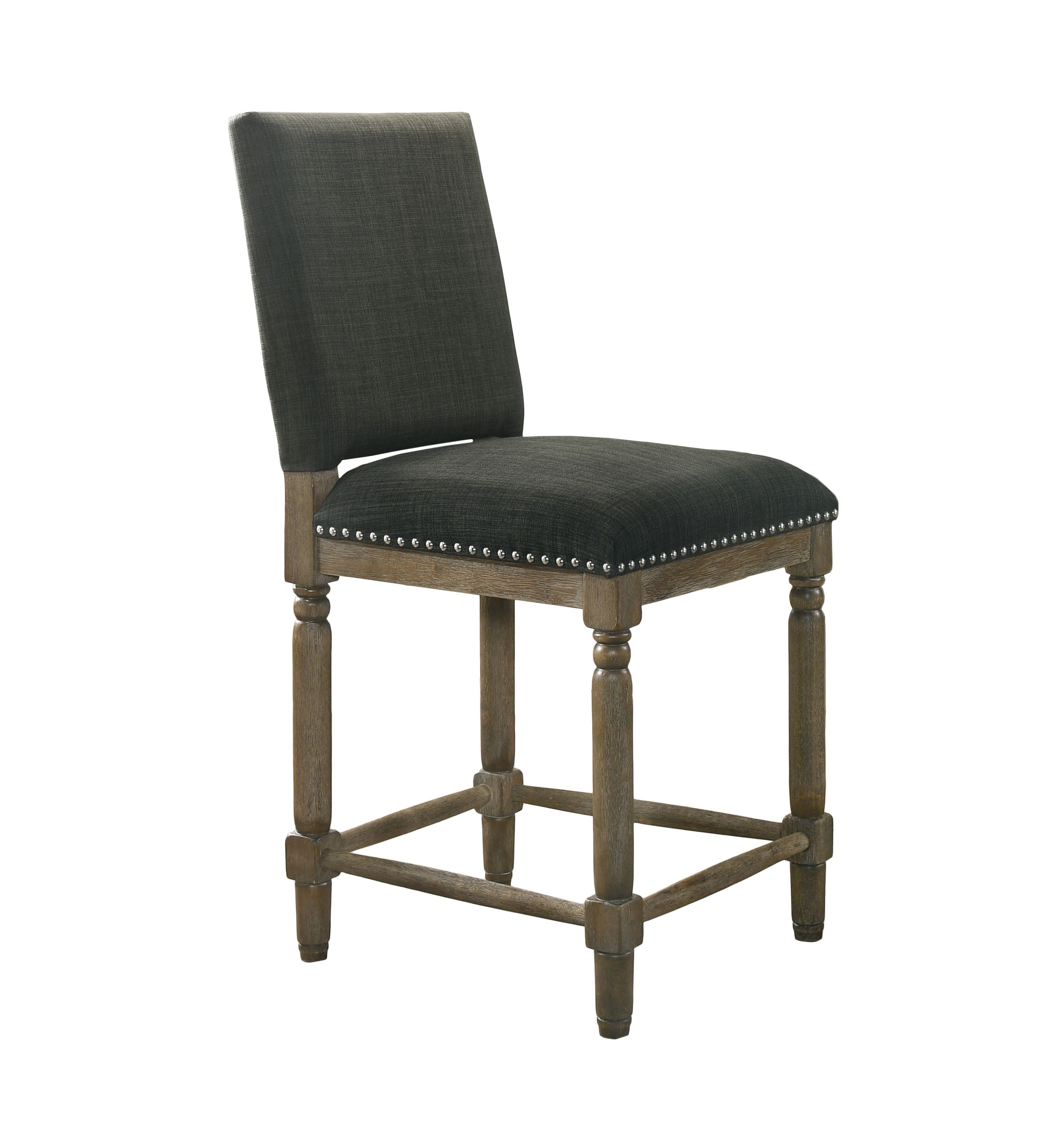 Everton - 19.5" Fabric Counter Height Chair With Nailhead Trim - Gray - Premium Counter Height (24"-27") from Lilola Home - Just $141! Shop now at brett interiors