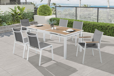 Nizuc - Outdoor Patio Dining Arm Chair (Set of 2) - Grey - Premium Chair Sets from Meridian Furniture - Just $800! Shop now at brett interiors