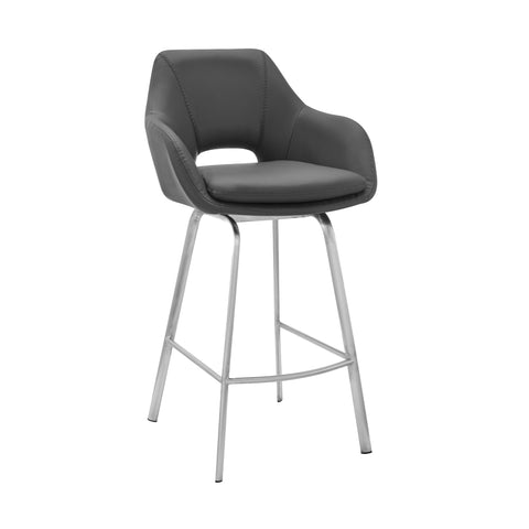 Aura - Steel Swivel Stool - Premium Counter Height (24"-27") from Armen Living - Just $350! Shop now at brett interiors