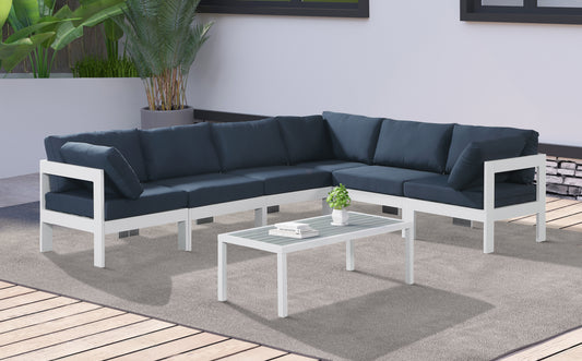 Nizuc - Outdoor Patio Modular Sectional 6 Piece - Navy - Premium Stationary Sectionals from Meridian Furniture - Just $5475! Shop now at brett interiors