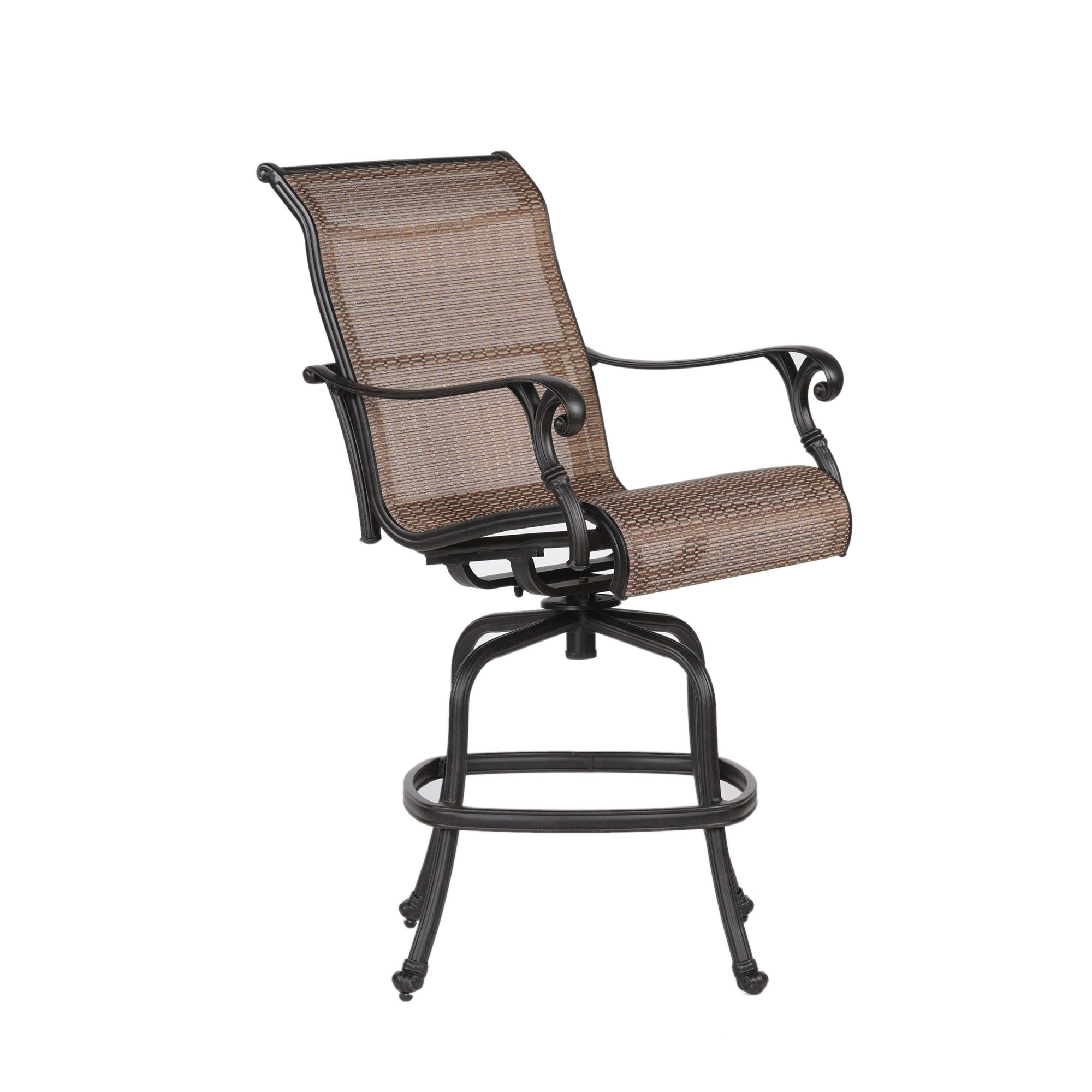 Patio Outdoor Indoor Aluminum Sling Swivel Bar Stool (Set of 2) - Bronze - Premium Chair Sets from Gather Craft - Just $1154! Shop now at brett interiors