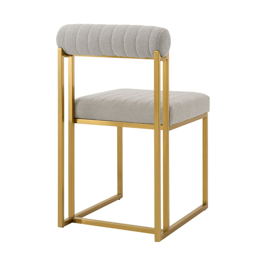 Anastasia - Dining Chair (Set of 2) - Gold Brushed / Taupe - Premium Chair Sets from Armen Living - Just $925! Shop now at brett interiors