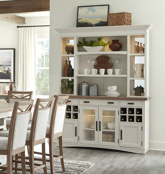 Americana Modern Dining - Buffet and Display Hutch - Cotton - Premium Hutches & Buffets from Parker House - Just $2247.50! Shop now at brett interiors