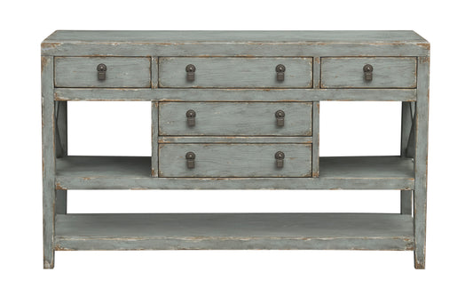 Xara - Five Drawer Credenza - Bexley Vintage Gray Green - Premium Credenzas from Coast2Coast Home - Just $4537.50! Shop now at brett interiors