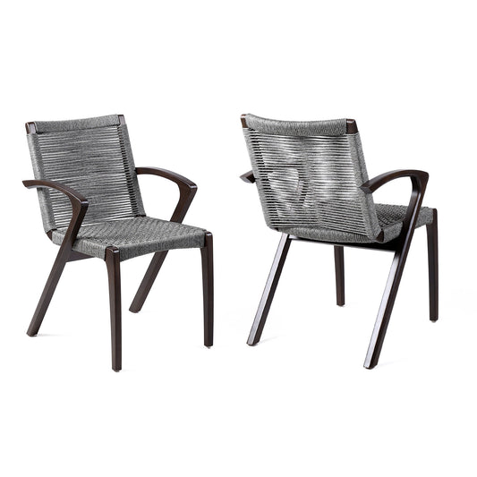 Brielle - Outdoor Rope Dining Chairs (Set of 2) - Premium Chair Sets from Armen Living - Just $925! Shop now at brett interiors