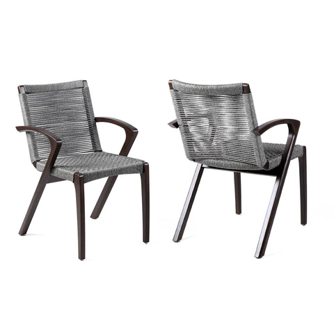 Brielle - Outdoor Rope Dining Chairs (Set of 2) - Premium Chair Sets from Armen Living - Just $925! Shop now at brett interiors