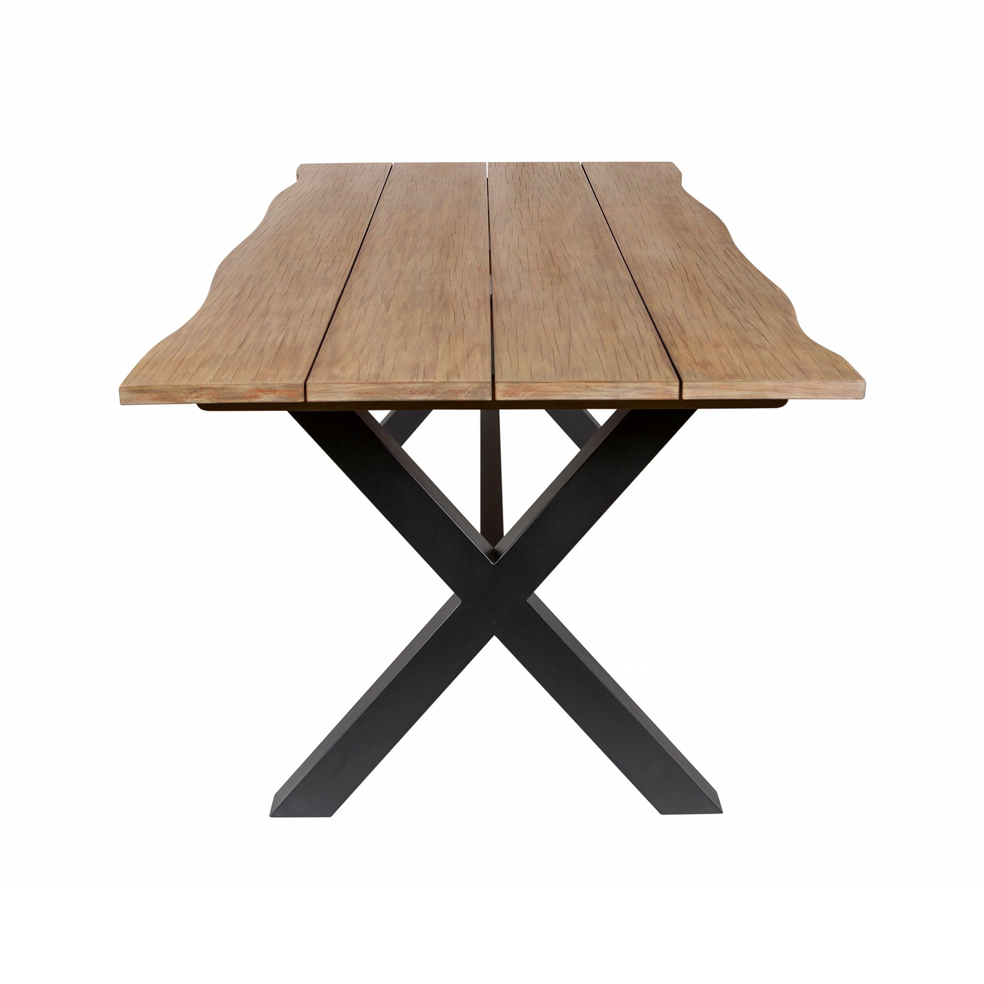 Glendora - Outdoor Patio Live Edge Dining Table - Eucalyptus / Black - Premium Dining Tables from Armen Living - Just $2165! Shop now at brett interiors