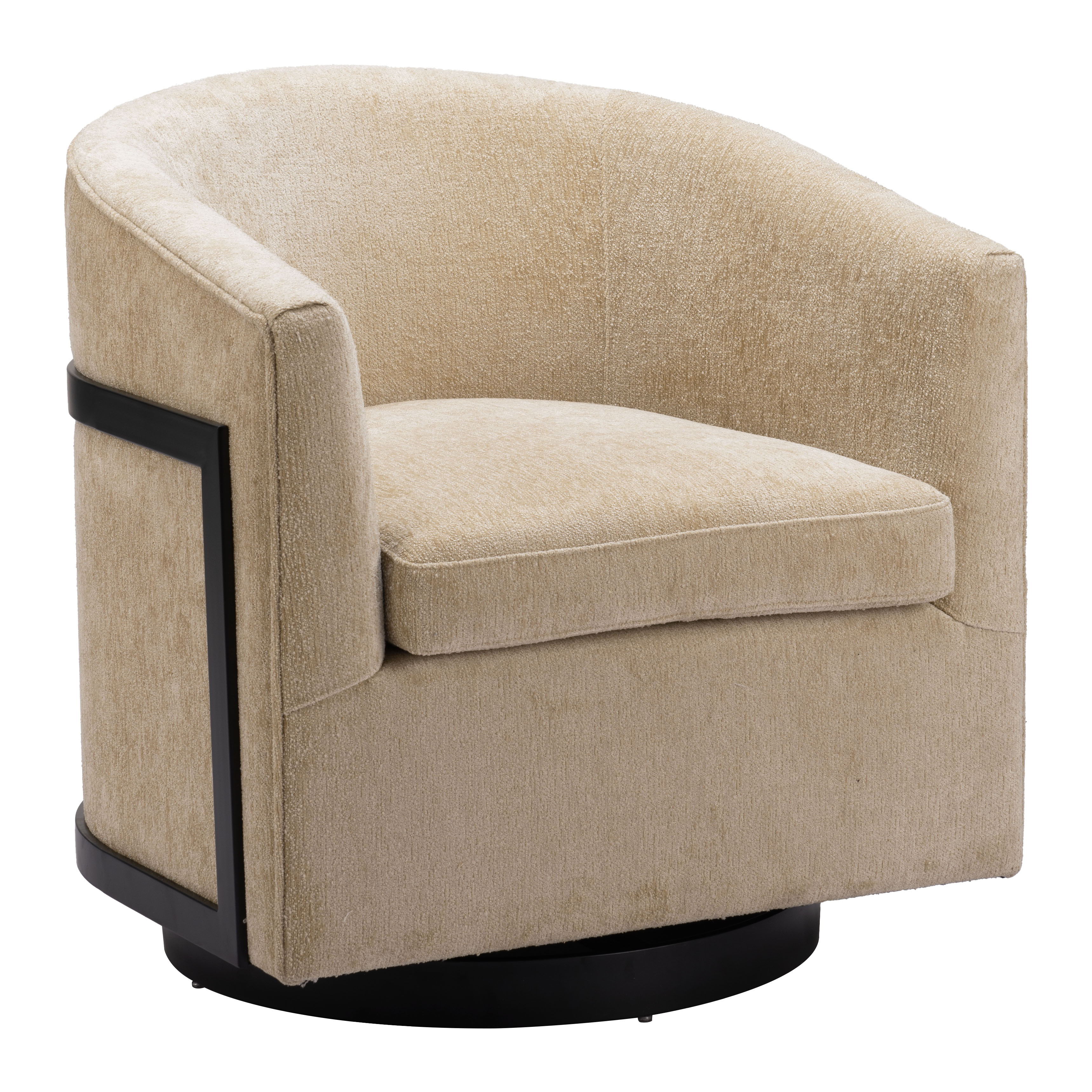 Hanko - Swivel Chair - Golden Beige - Premium Swivel Chairs from Zuo Modern - Just $2300! Shop now at brett interiors