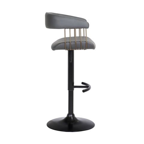 Calista - Adjustable Bar Stool - Grey / Golden Bronze - Premium Adjustable Height from Armen Living - Just $215! Shop now at brett interiors