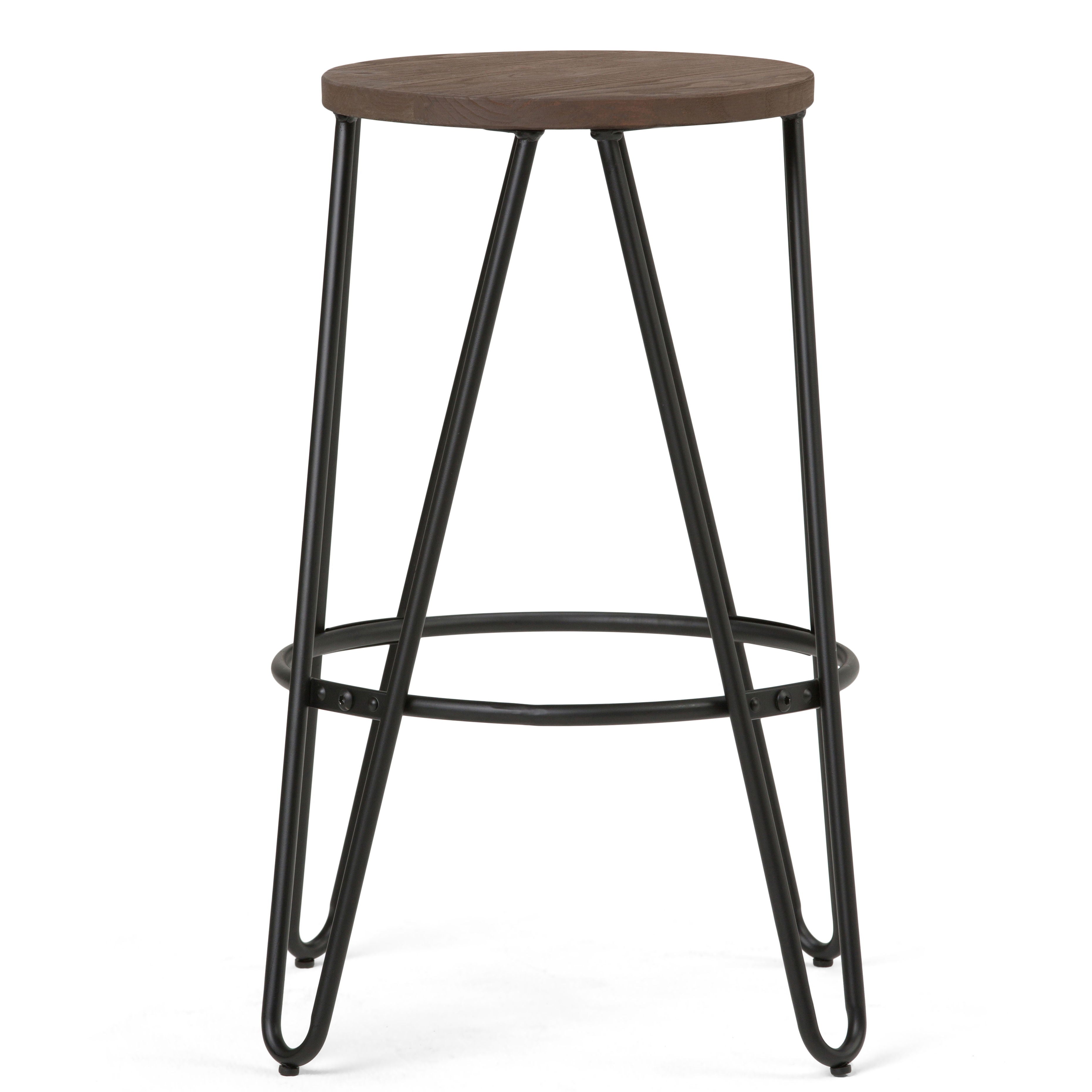 Simeon - 26" Metal Counter Height Stool with Wood Seat (Set of 2) - Premium Stool Sets from Simpli Home - Just $147! Shop now at brett interiors