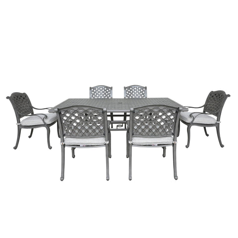 Outdoor Aluminum Dining Set With Cushion - Premium 5 Piece Outdoor Sets from Gather Craft - Just $2368! Shop now at brett interiors