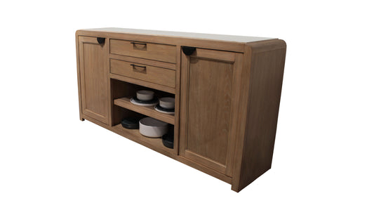 Escape - Dining 72 In. Buffet Server With Stone Top - Glazed Natural Oak Natural Cane Vanilla Bean Stone - Premium Buffets from Parker House - Just $1497.50! Shop now at brett interiors