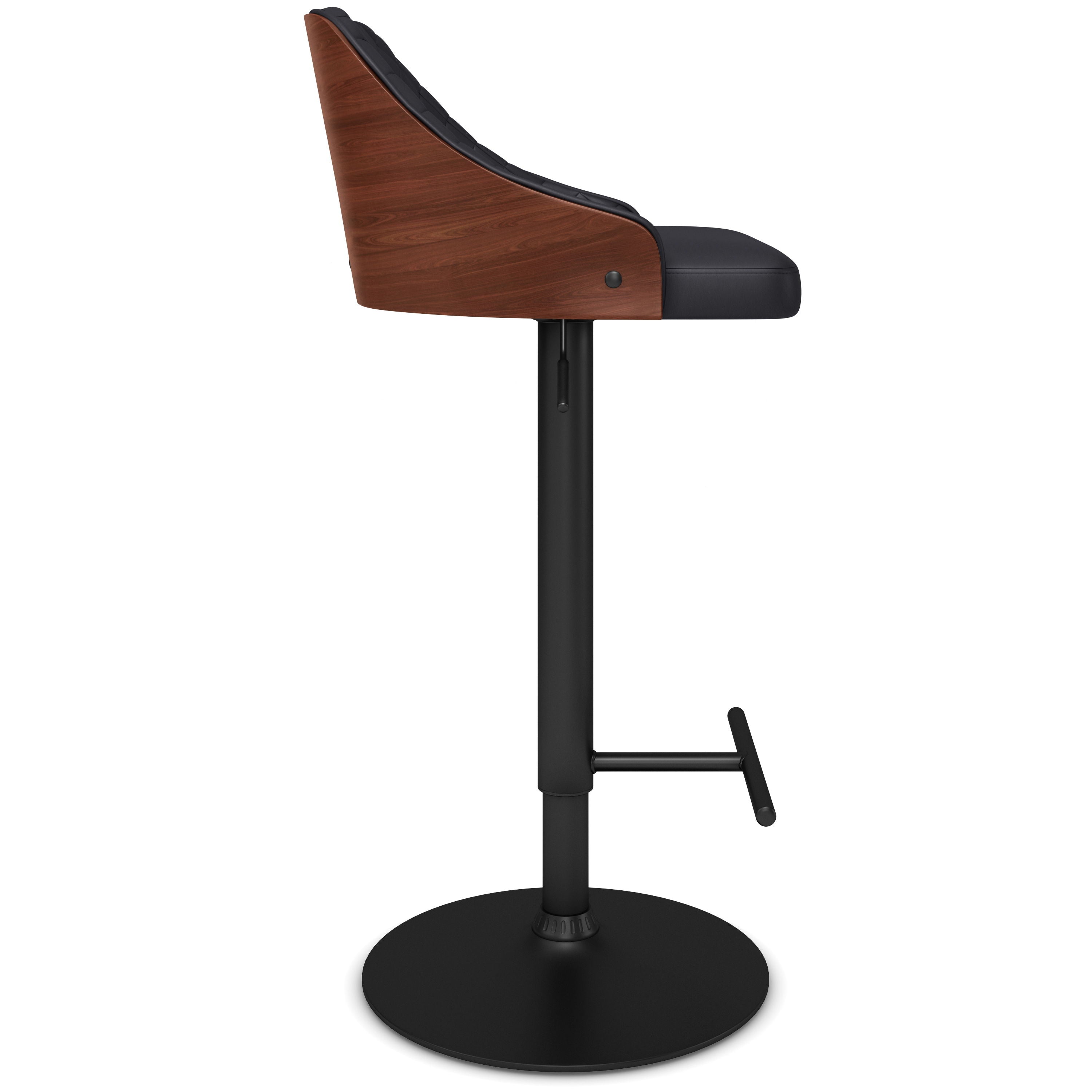 Edwin - Adjustable Swivel Bar Stool - Black - Premium Bar Height (28"-30") from Simpli Home - Just $175! Shop now at brett interiors