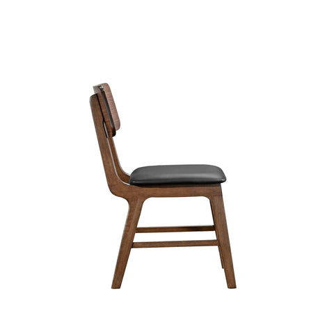 Thea - Wood Back Side Chair With Black Seat (Set of 2) - Walnut - Premium Chair Sets from New Classic - Just $250! Shop now at brett interiors