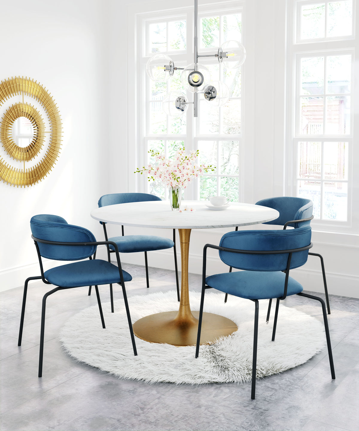 Ithaca - Dining Table - White / Gold - Premium Dining Tables from Zuo Modern - Just $2900! Shop now at brett interiors