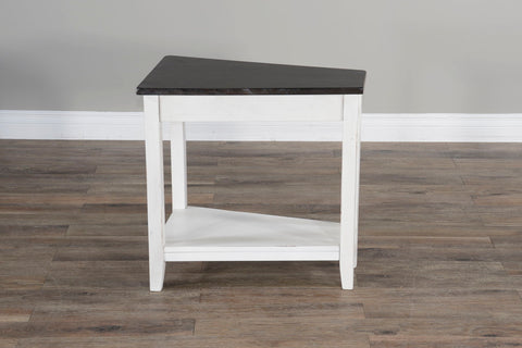 Carriage House - Chair Side Table - White / Dark Brown - Premium Chair Side Tables from Sunny Designs - Just $163! Shop now at brett interiors