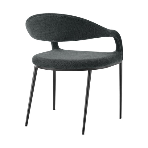 Morgan - Upholstered Dining Chair (Set of 2) - Matte Black Legs - Premium Chair Sets from Armen Living - Just $650! Shop now at brett interiors