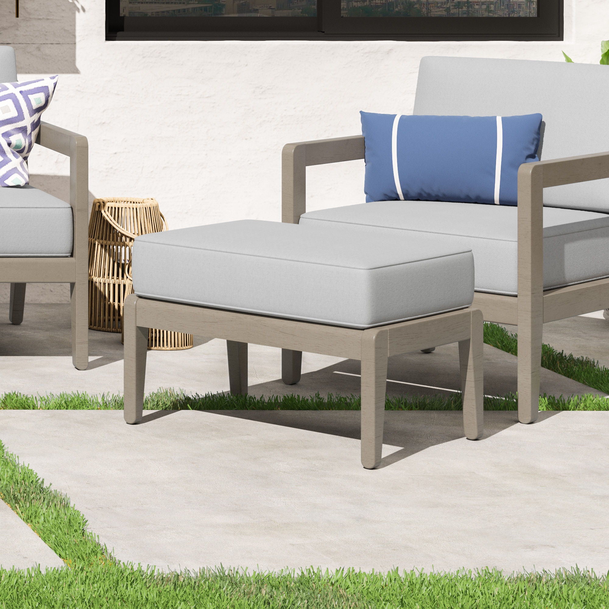 Sustain - Outdoor Ottoman - Wood - Dark Gray - 17.25" - Premium Ottomans from Homestyles - Just $622.50! Shop now at brett interiors