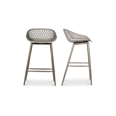 Piazza - Outdoor Counter Counter Stool (Set of 2) - Gray - Premium Chair Sets from Moe's Home Collection - Just $497.50! Shop now at brett interiors