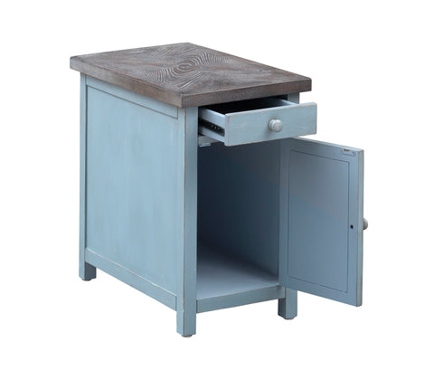 Bar Harbor - One Drawer One Door Chairside Cabinet - Blue - Premium Accent Cabinets from Coast2Coast Home - Just $1485! Shop now at brett interiors