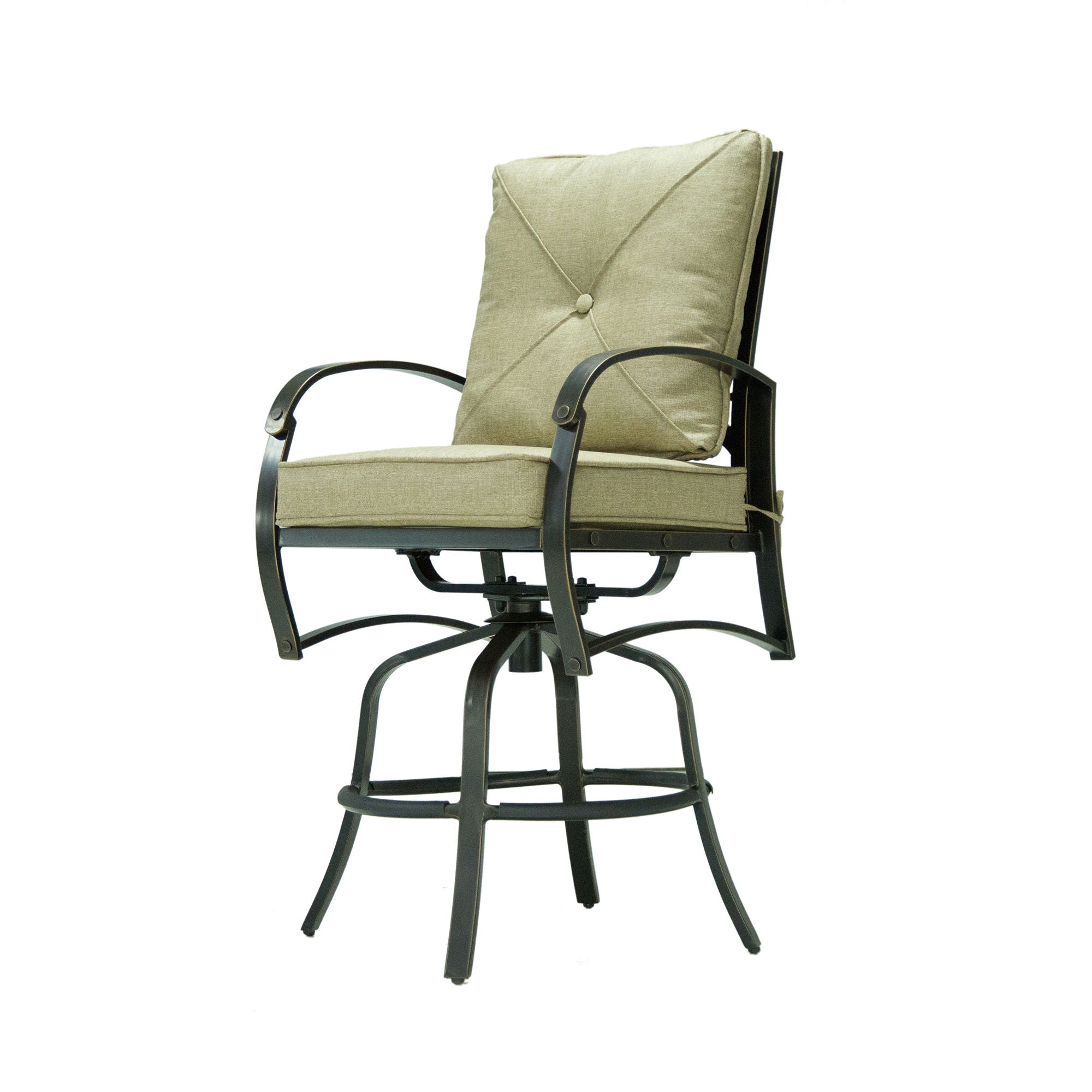 Bar Chair With Back And Seat Cushion (Set of 2) - Antique Bronze - Premium Chair Sets from Gather Craft - Just $1064! Shop now at brett interiors