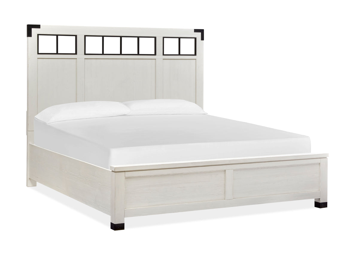 Harper Springs - Queen Panel Bed Metal / Wood Headboard - Silo White - Premium Panel Beds from Magnussen Furniture - Just $665! Shop now at brett interiors