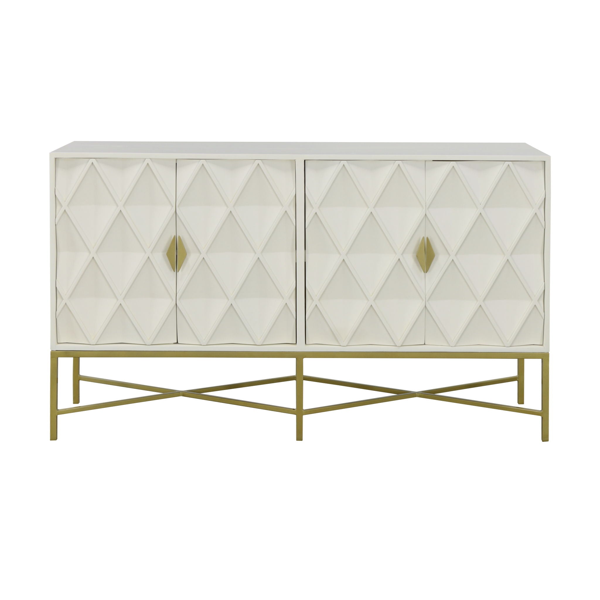 Selena - Four Door Credenza - Truffle Cream / Gold - Premium Credenzas from Coast2Coast Home - Just $3712.50! Shop now at brett interiors