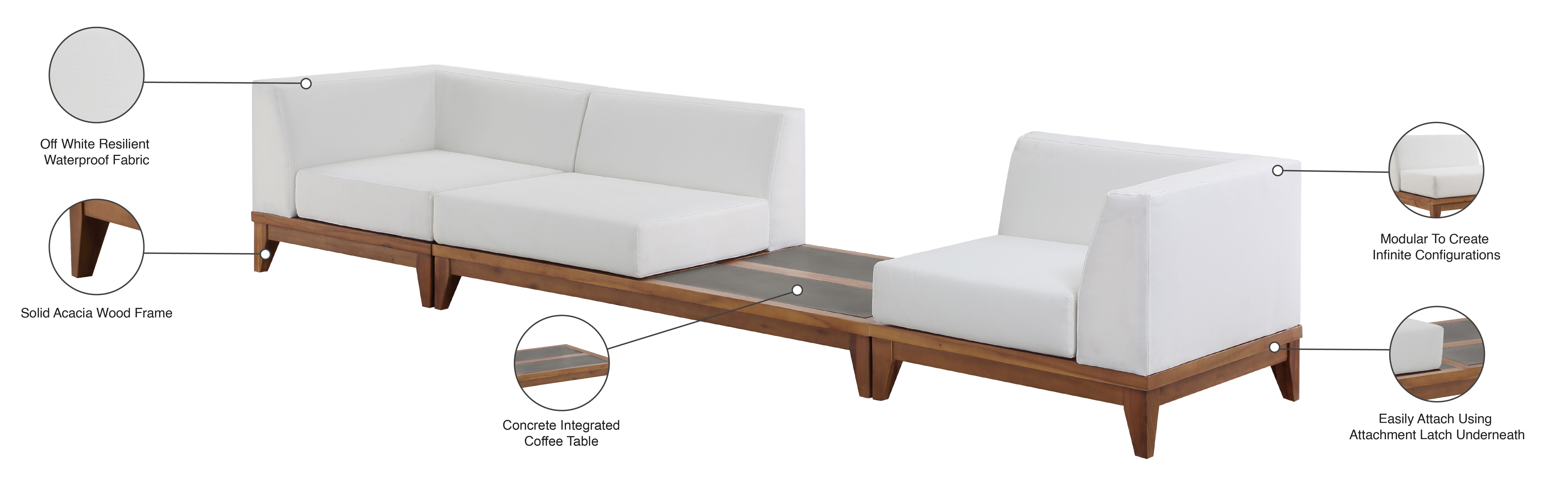 Rio - Modular Sofa 3 Seats - Off White - Premium Sofas from Meridian Furniture - Just $5162.50! Shop now at brett interiors