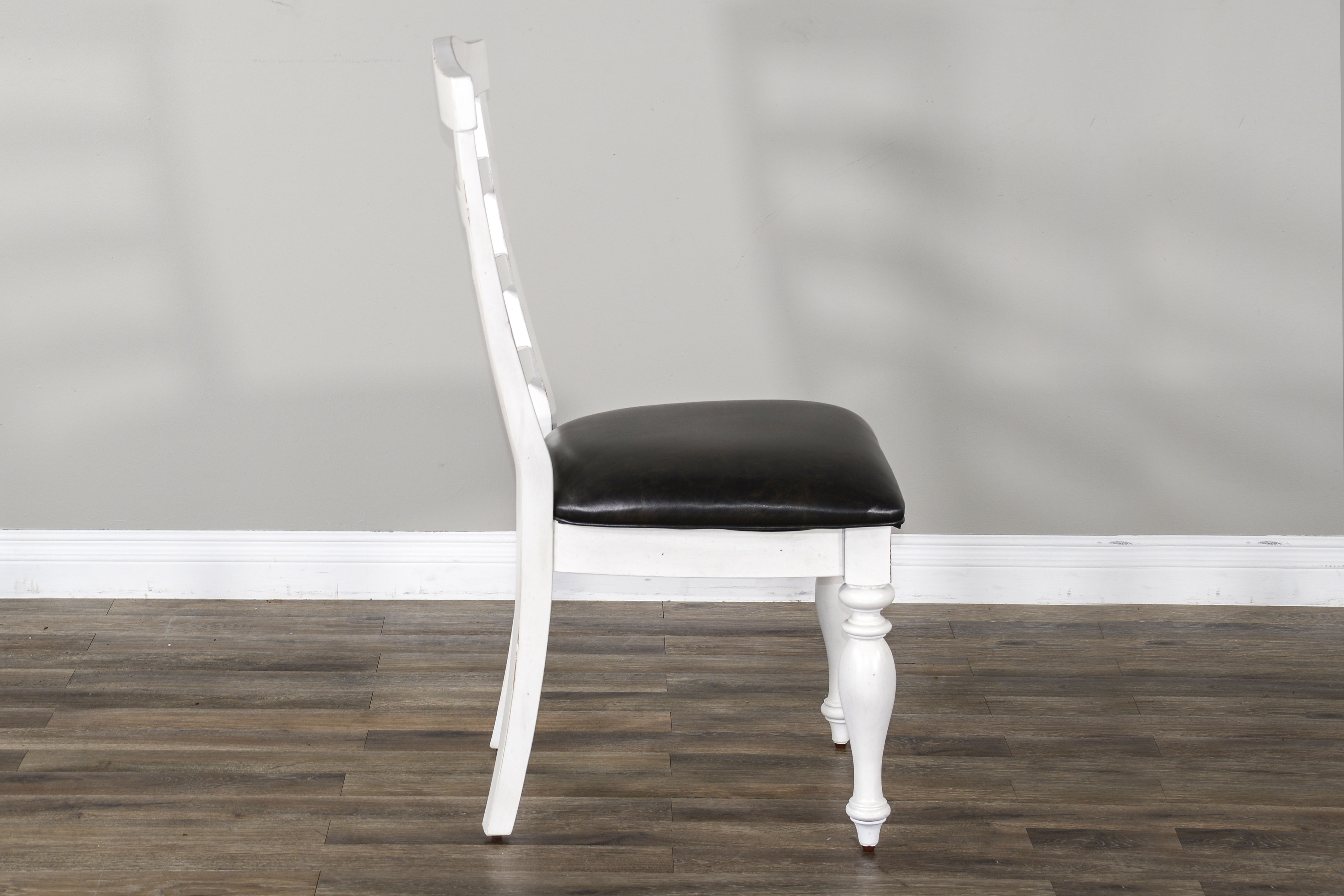 Carriage House - Ladderback Chair With Cushion Seat - White / Black - Premium Side Chairs from Sunny Designs - Just $205! Shop now at brett interiors