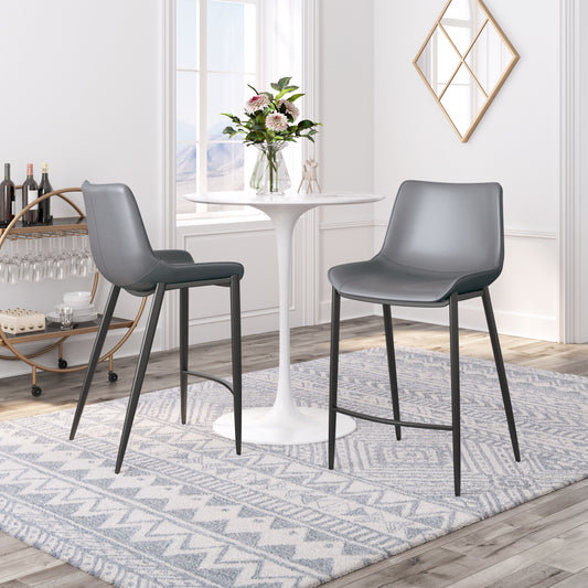 Magnus - Counter Chair (Set of 2) - Dark Gray / Black - Premium Chair Sets from Zuo Modern - Just $1600! Shop now at brett interiors