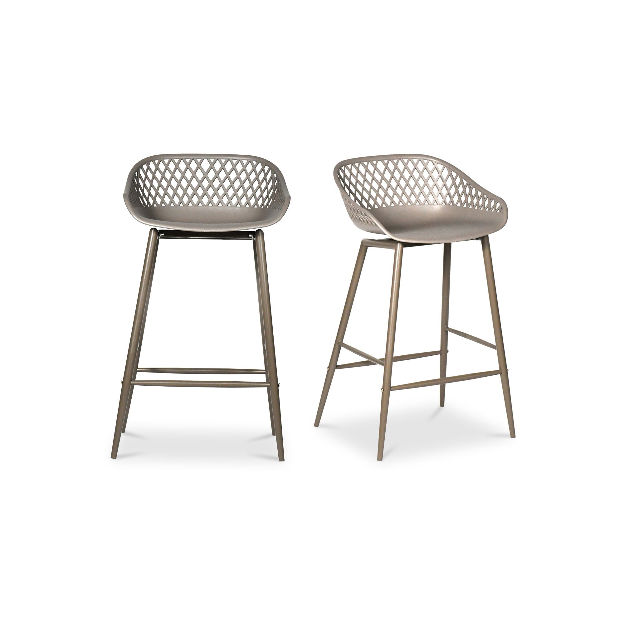 Piazza - Outdoor Counter Counter Stool (Set of 2) - Gray - Premium Chair Sets from Moe's Home Collection - Just $497.50! Shop now at brett interiors