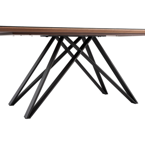 Urbino - Mid-Century Dining Table Glass Top - Matte Black / Dark Gray - Premium Dining Tables from Armen Living - Just $1307.50! Shop now at brett interiors