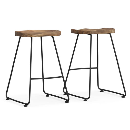 Amberly - Saddle Bar Stool (Set of 2) - Premium Stool Sets from Simpli Home - Just $266! Shop now at brett interiors